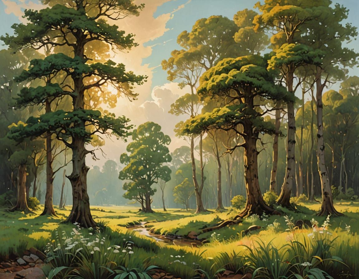 Dreamlike Landscape in James Gurney Style