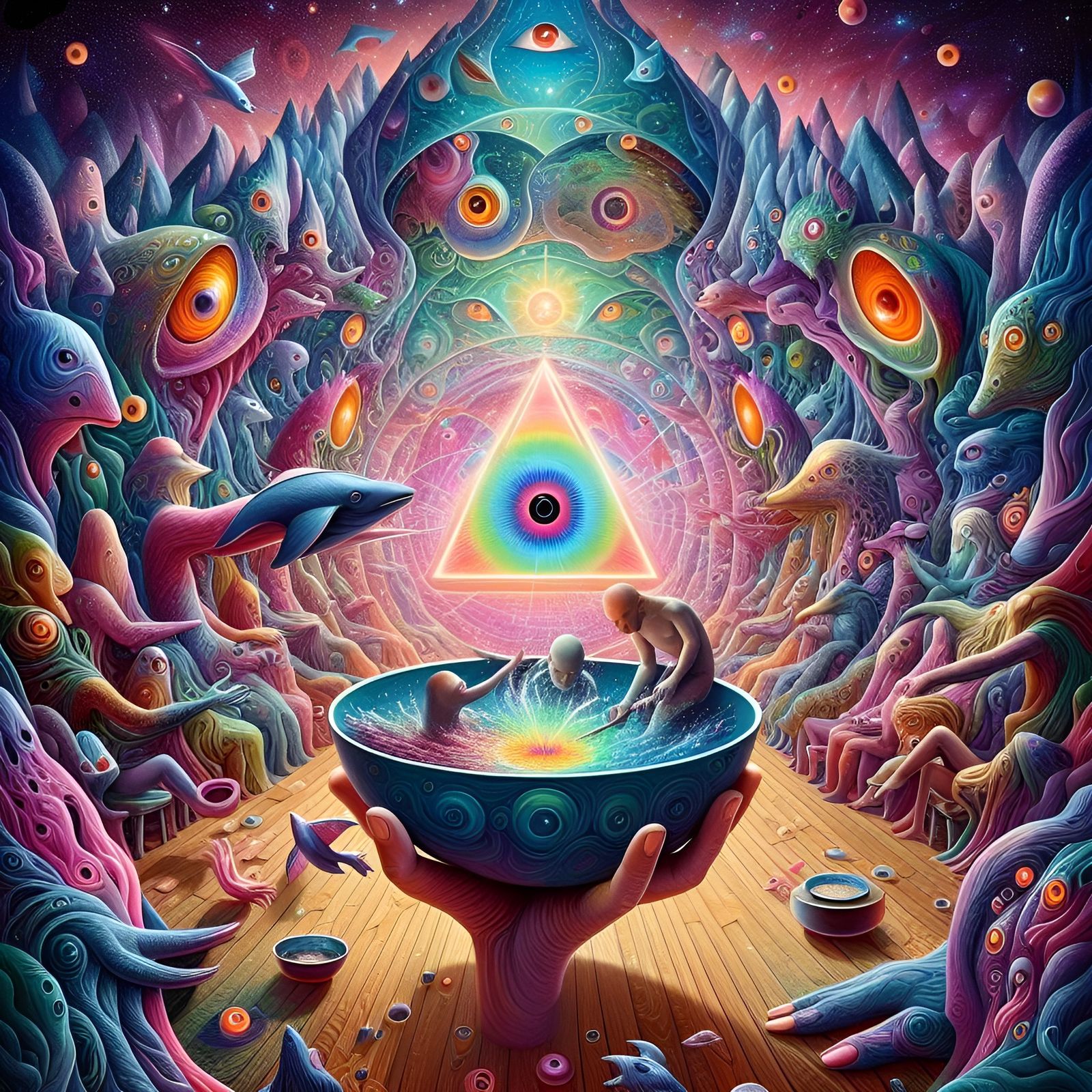 Psychedelic Pink Floyd Tribute in Surreal Styles