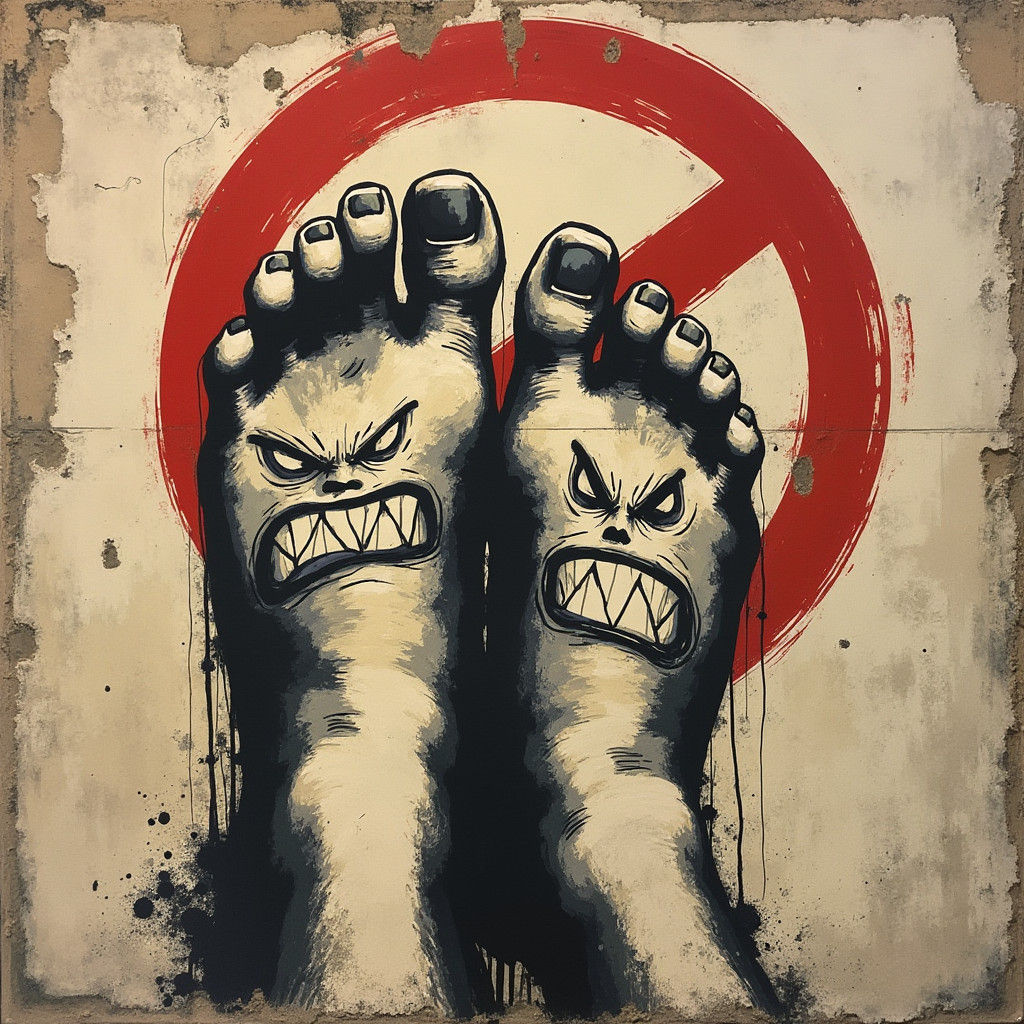 Mean Feet in Street Art Style