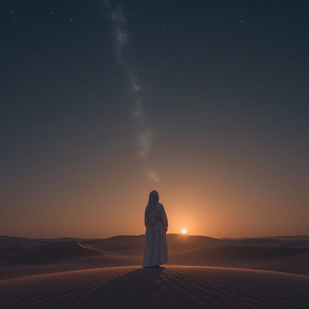 Mystical Desert Scene in Islamic Aesthetic