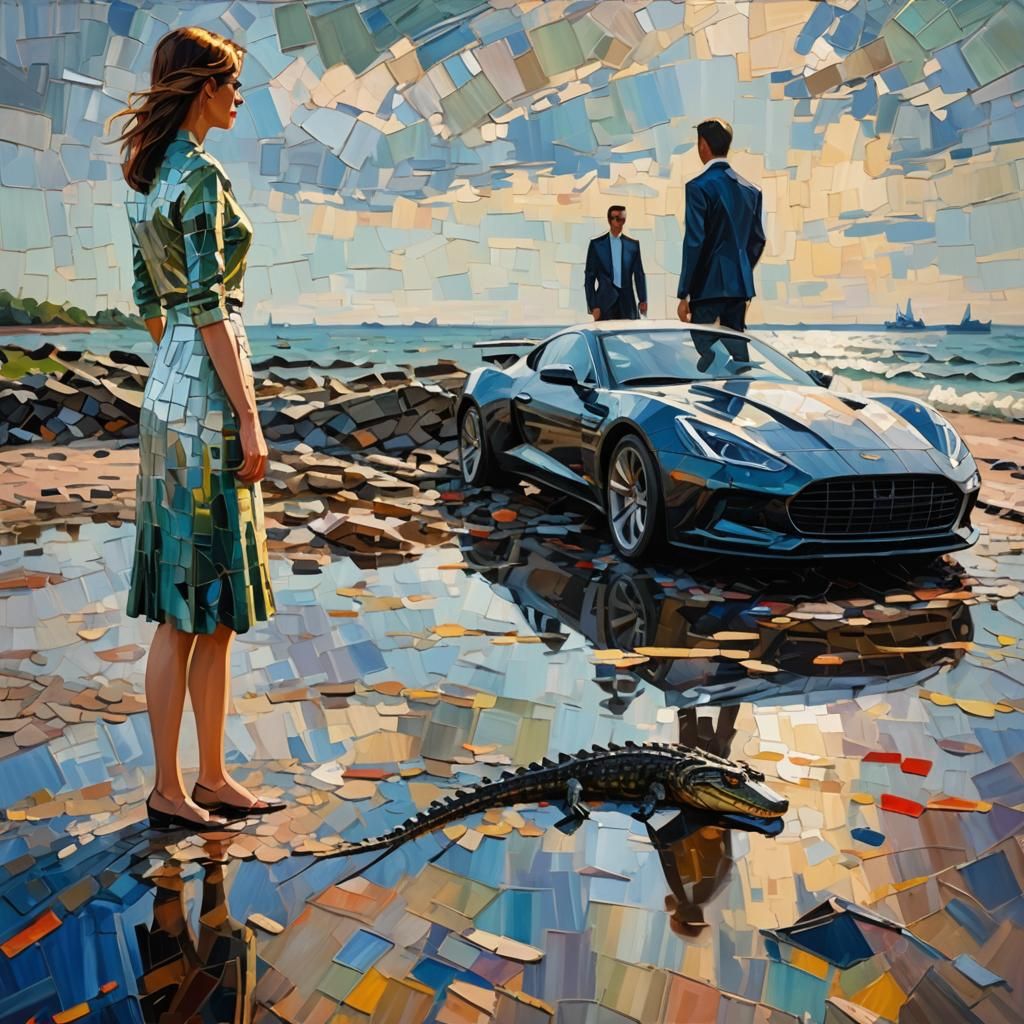 Christina and Crocodile: Impressionist Expressionist Dreamsc...