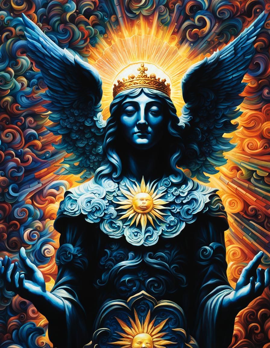 Divine Sunshine Beams on Blotter Paper Art