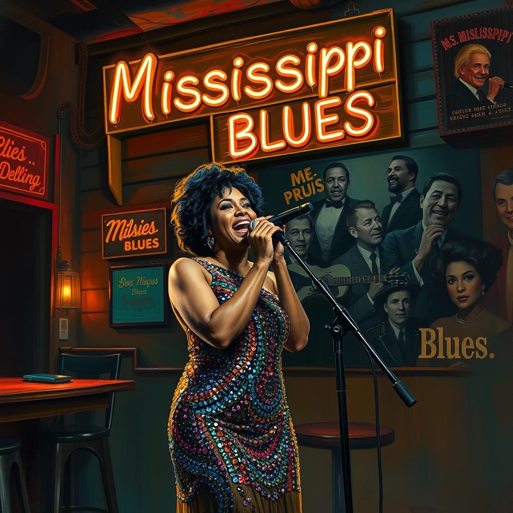 Blues Singer at Mississippi Blues Bar