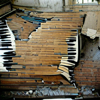 Derelict Piano in Abandoned Building