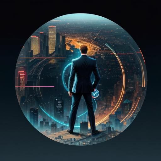 Businessman Presenting Market Segmentation Diagram in Digita...