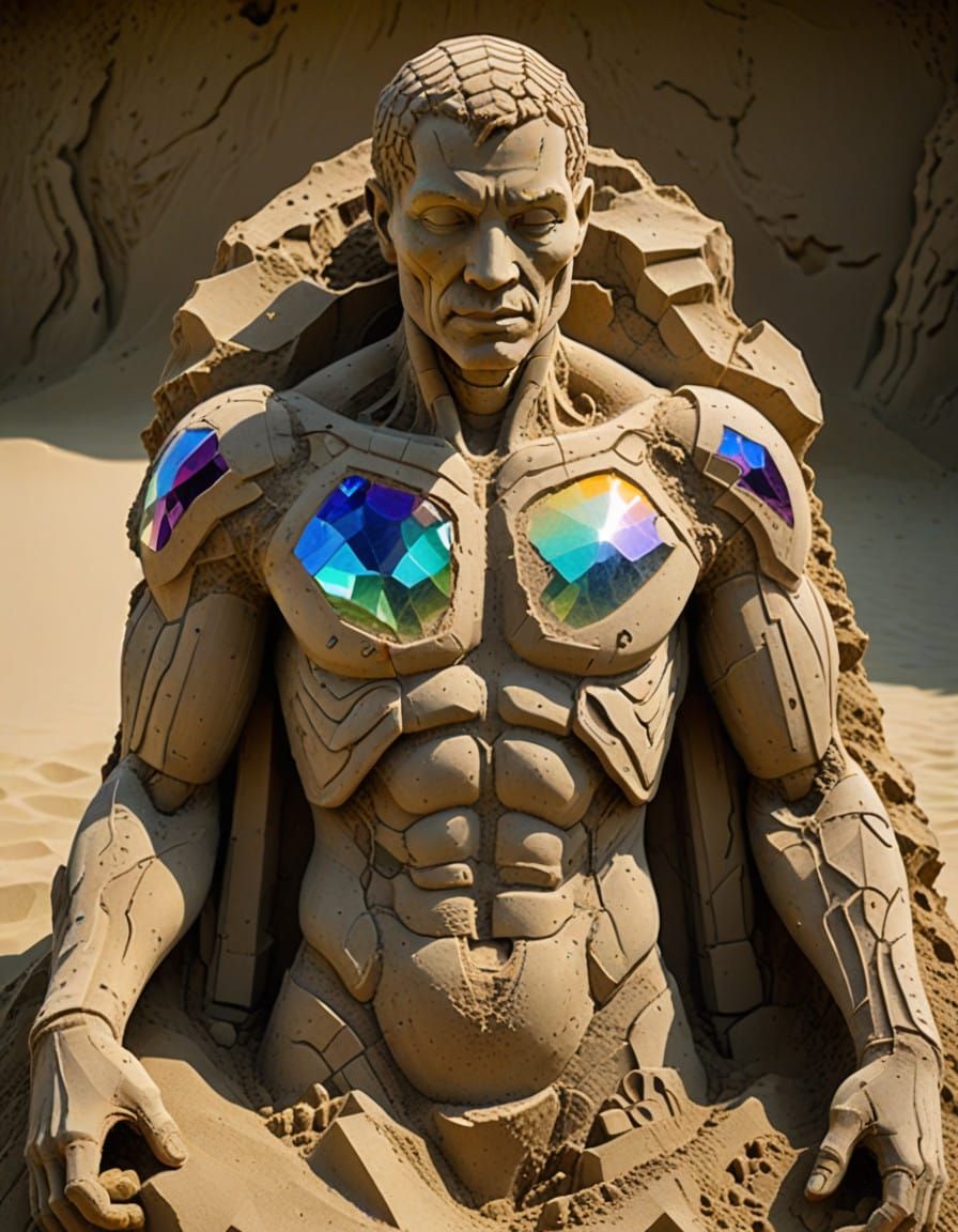 Ethereal Sand Sculpture Reveals Inner Crystal Luminance