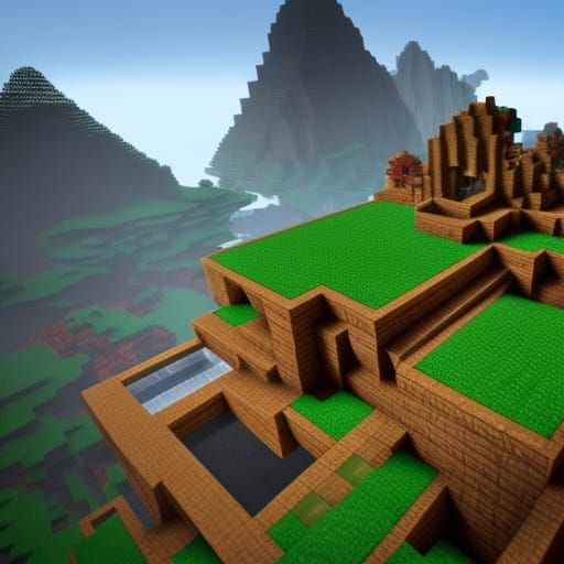 Detailed Minecraft Matte Painting in Unreal Engine 5