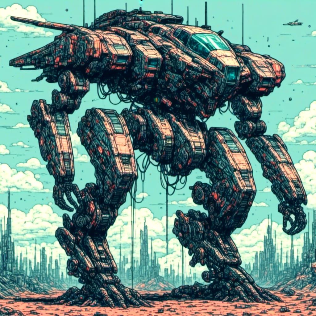 Detailed Mecha Design with Intricate Mechanical Structure