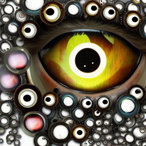 Steampunk Eyeball Art Inspired by Takashi Murakami
