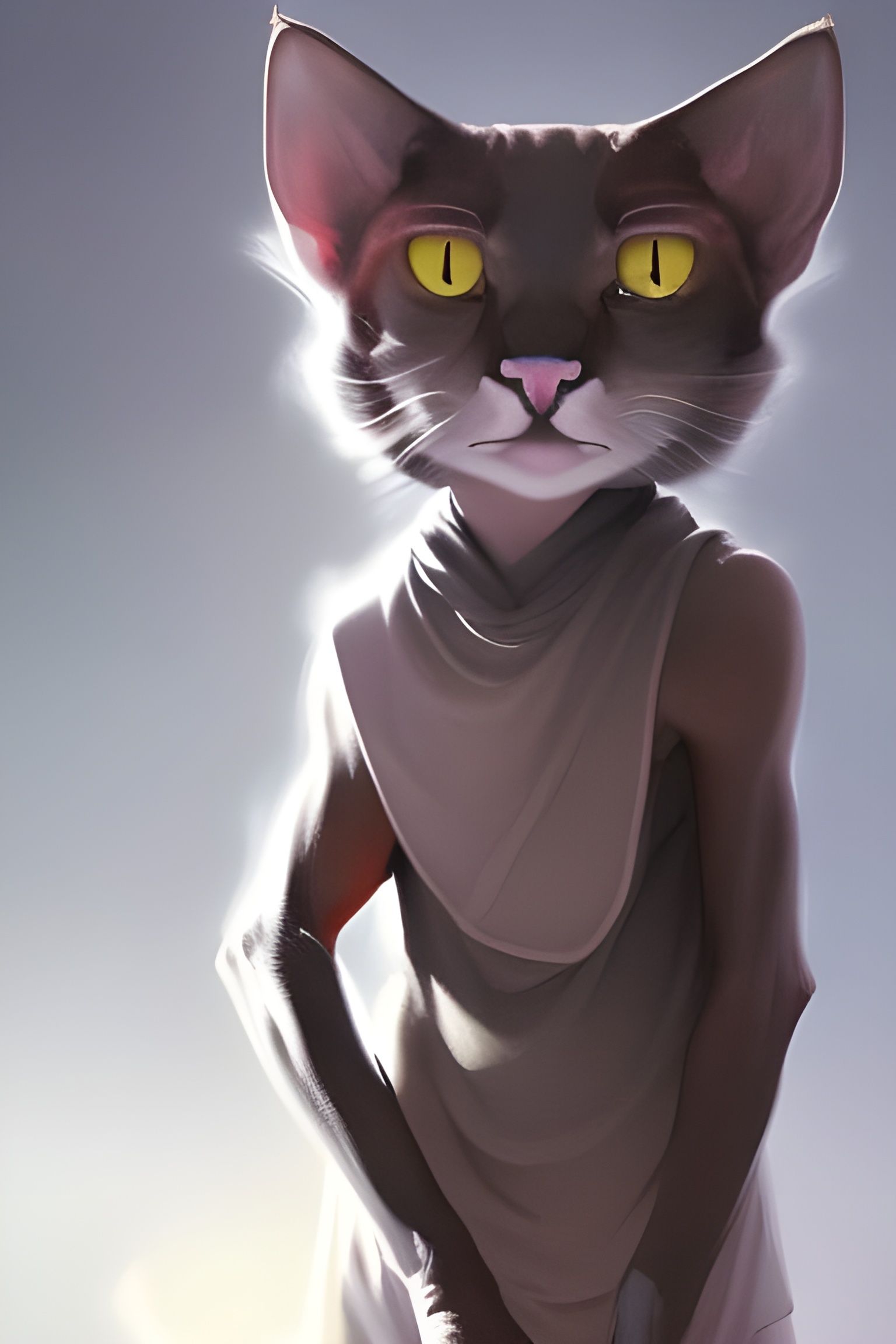 Photorealistic Tabaxi Monk with Ki Magic