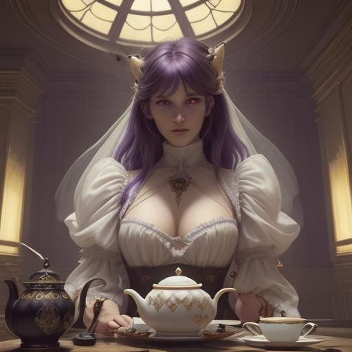 Devil Woman's Tea Party: Dark Fantasy Concept Art