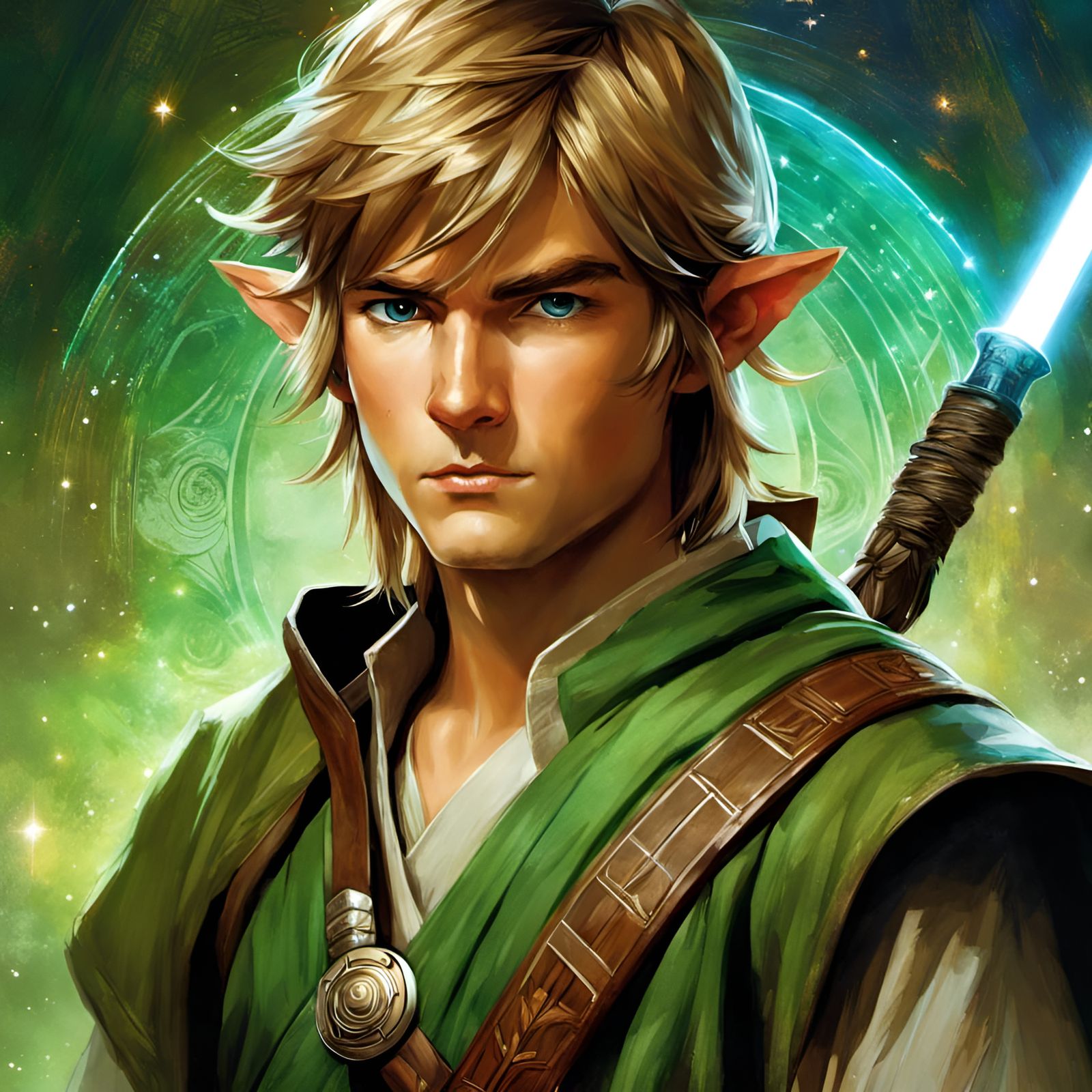 Link as Jedi Knight, Fantasy Portrait
