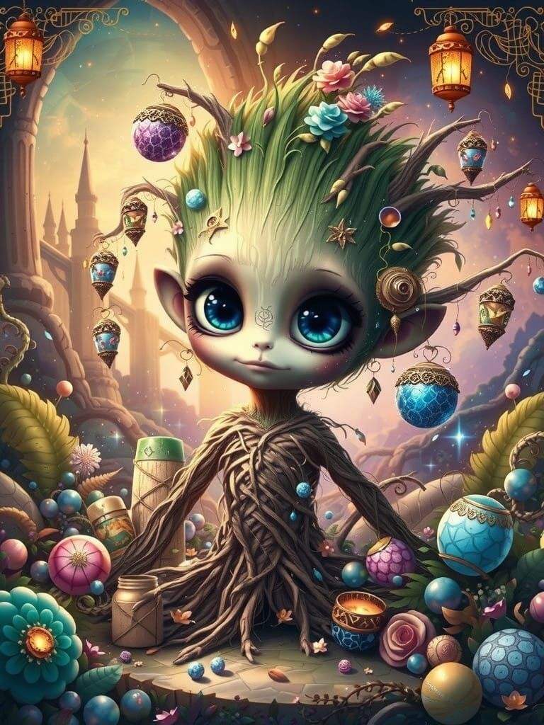 Spirited Teenage Groot Dances in a Lush Emerald Forest