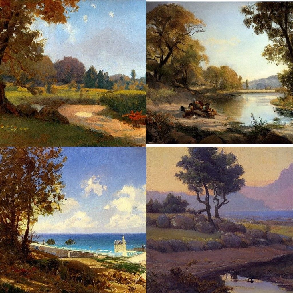 Idyllic Landscape in Impressionist Style