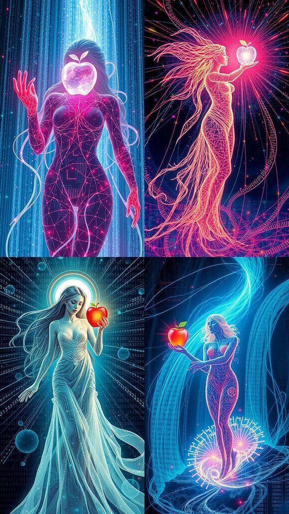 Digital Eve Ascends from Binary Code