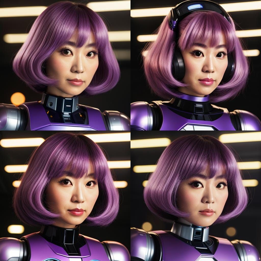 1980s Robot Pop Singer Portrait