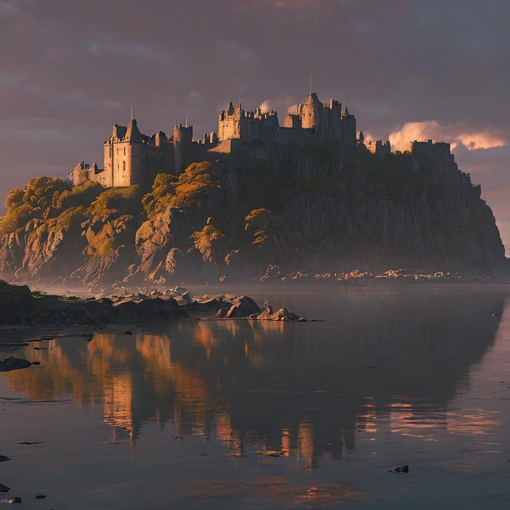 Dunvegan Castle Sunset: Epic Digital Matte Painting