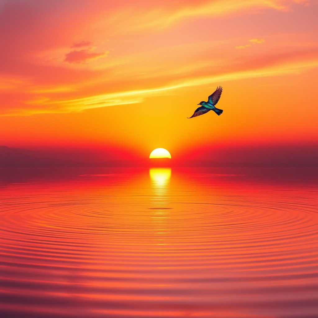 Spectacular African Sunrise Over Tranquil Lake