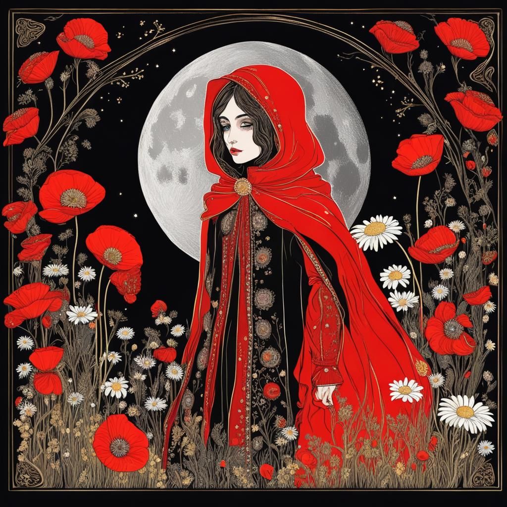 Little Red Riding Hood in Palekh Style