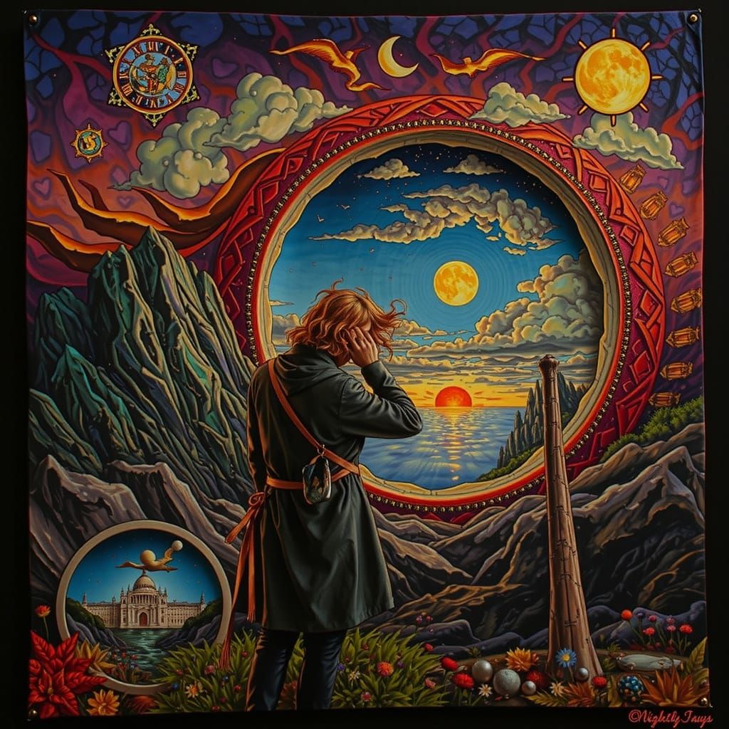 Neon Futuristic City Under Vivid Triadic Colors