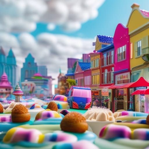 Sweet Fantasy: A Candy Metropolis in Dreamy 8K