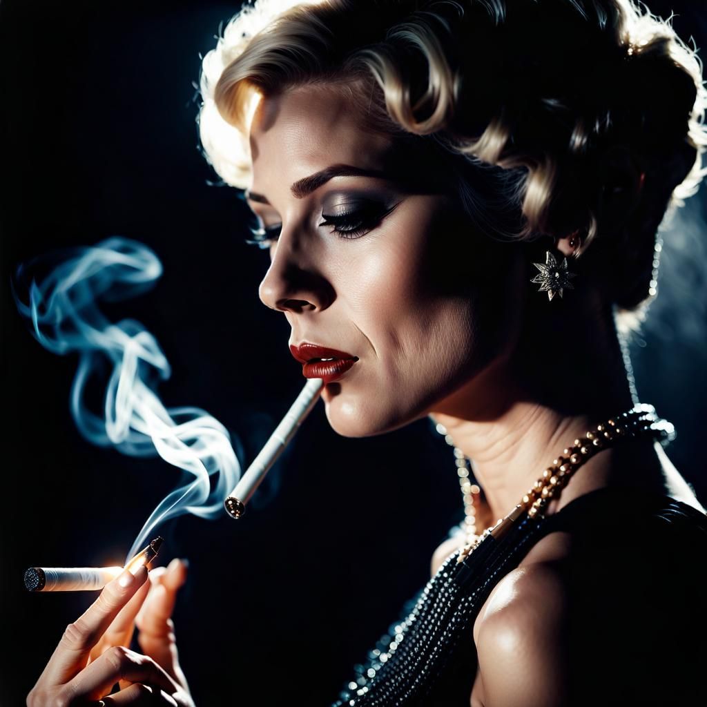 Jane Bond Film Still in 1960s Style