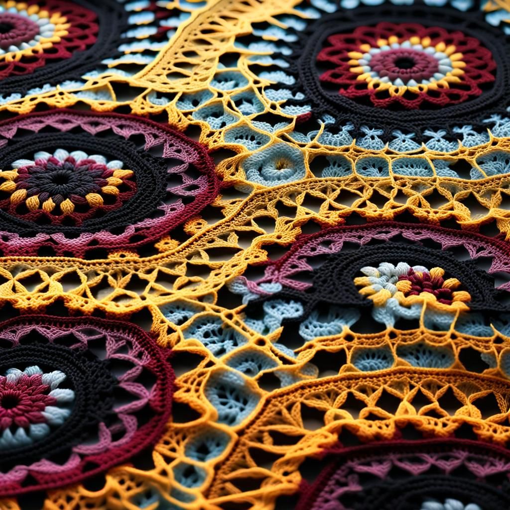 Surreal Granny Square Crochet in Divine Light