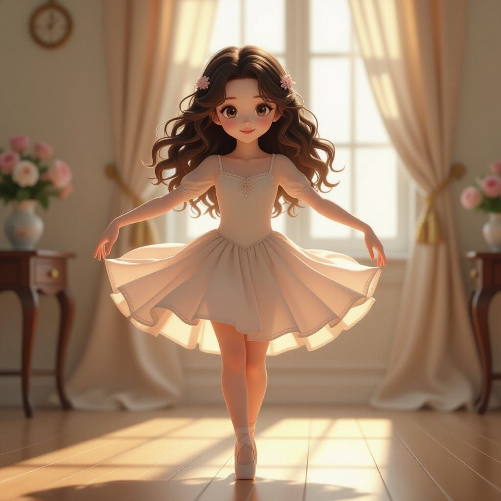 Ethereal Ballet Dancer in Anime Style