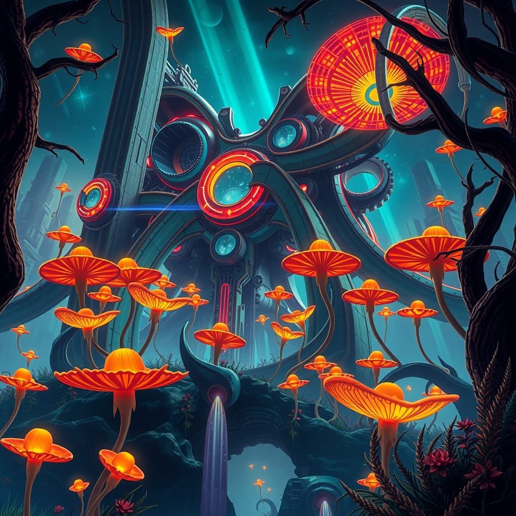 Mystical Forest Heart: Mechanical Structure in Art Nouveau