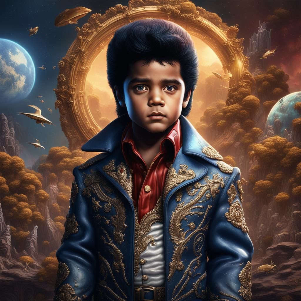 Elvis and Michael Jackson Hybrid, Detailed Fantasy Art