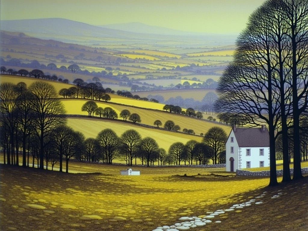 Majestic Landscape in Impressionist and Victorian Styles