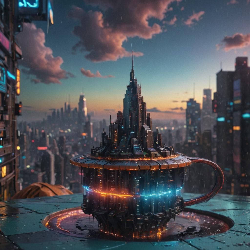 Dystopian Futuristic Cityscape in Digital Art