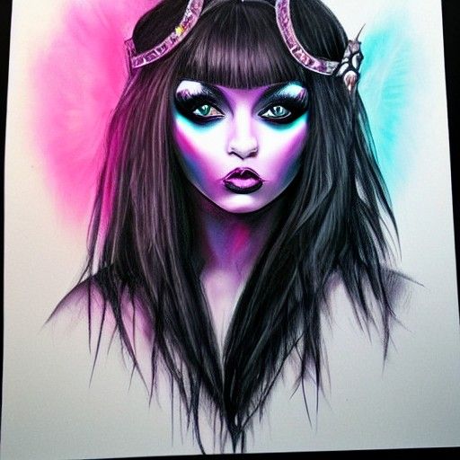 Princess Raven Phoenix in Pastel Goth Style