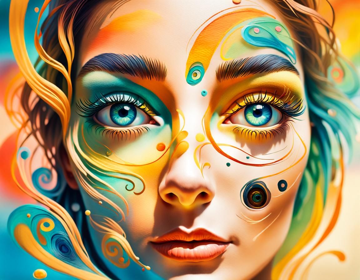 Surrealist Portrait: Woman with Three Eyes