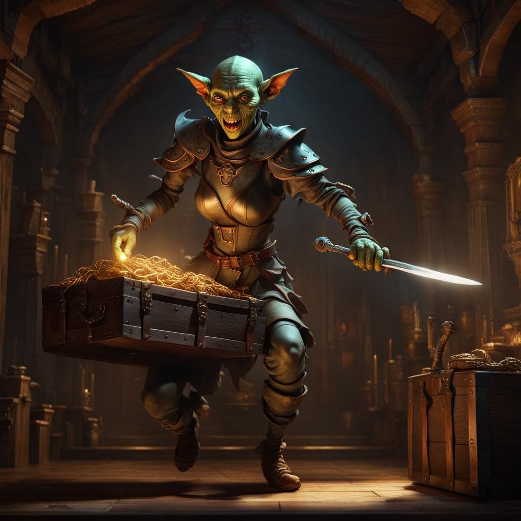 Goblin Ghost Hybrid Leviation: Dark Fantasy Concept Art