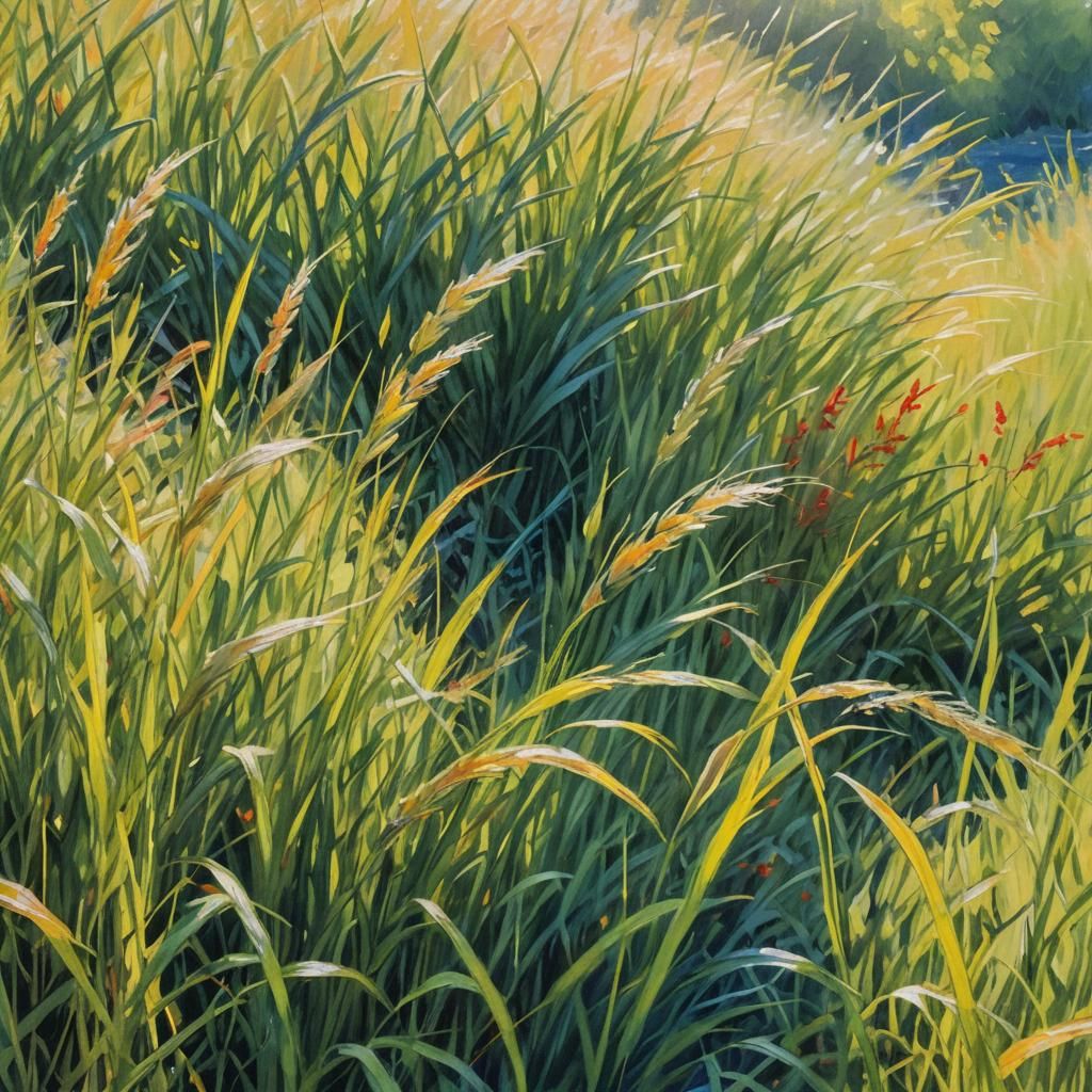 Impressionist Crayon in Grass: A Monet-Inspired Painting