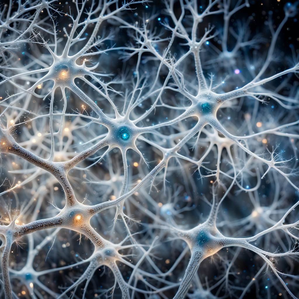 Bioluminescent Galaxy of Nerve Cells in HDR
