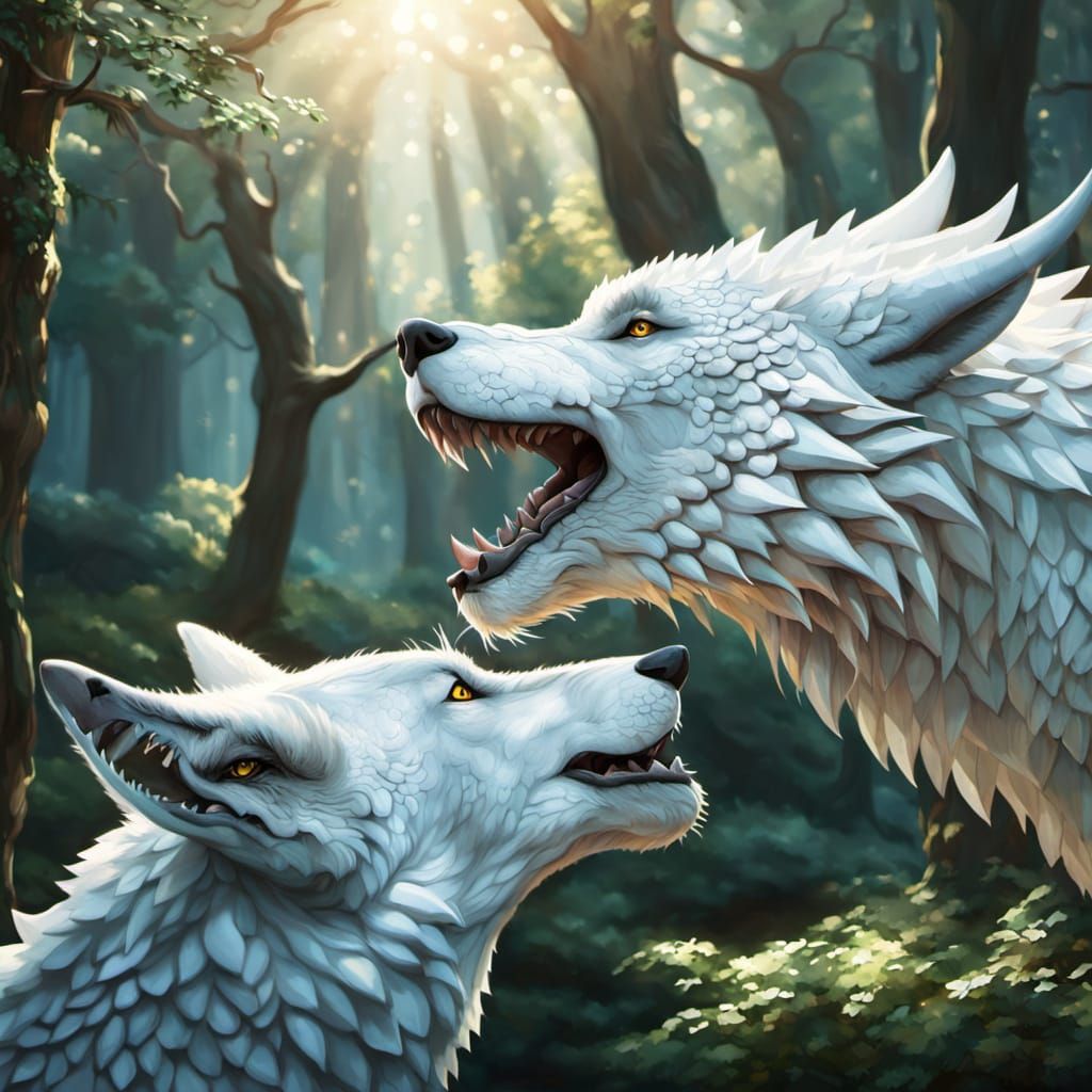 Silver Dragon and White Wolf: a Ghibli-Style Fantasy