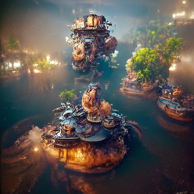 Floating Mechanical Islands of Pandora
