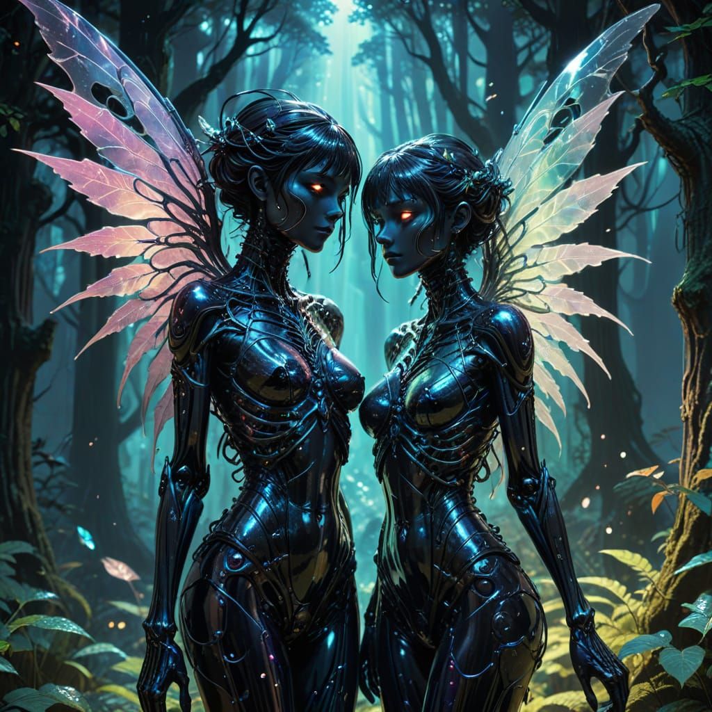 Monstrous Skeleton Fairies in Ethereal Moonlight