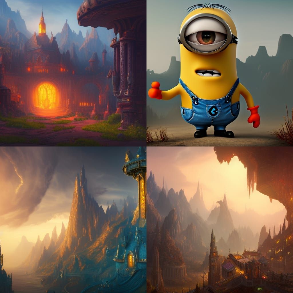Detailed Matte Painting of a Fantastical Minion
