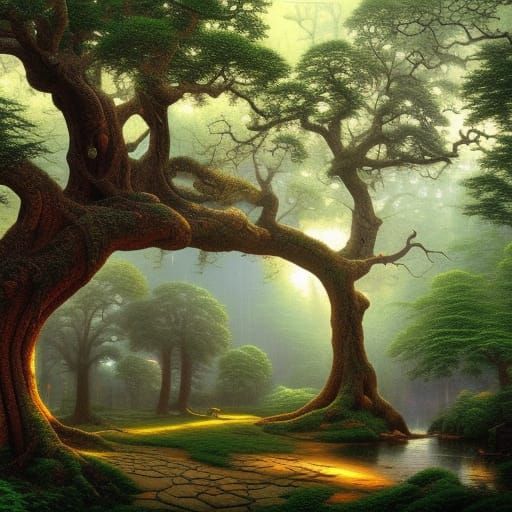 Angel Oak Treehouse: Ethereal Digital Matte Painting