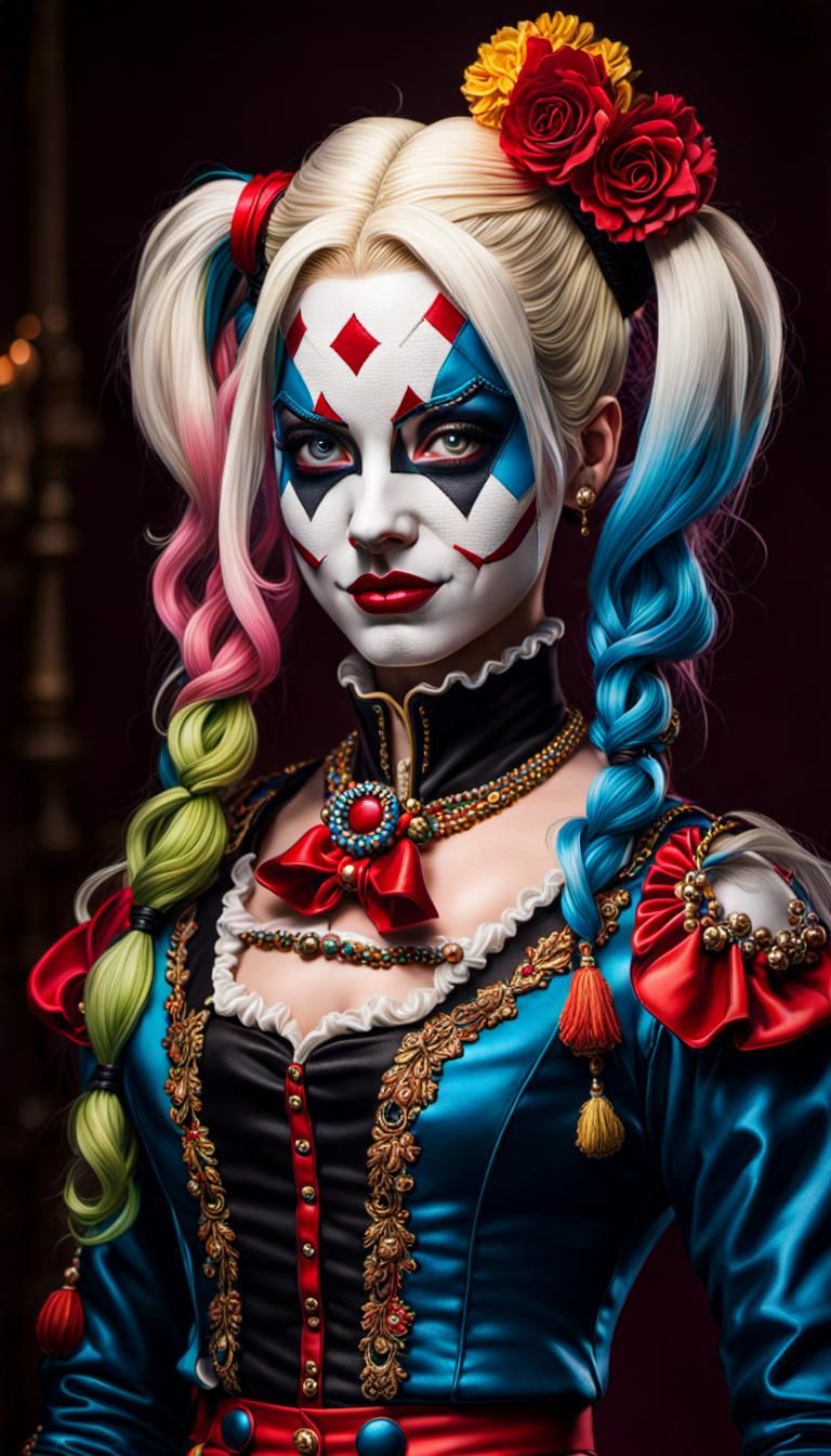 Baroque Harley Quinn Full Body Portrait