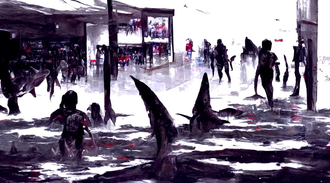 Sinister Shark-Infested Shopping Mall