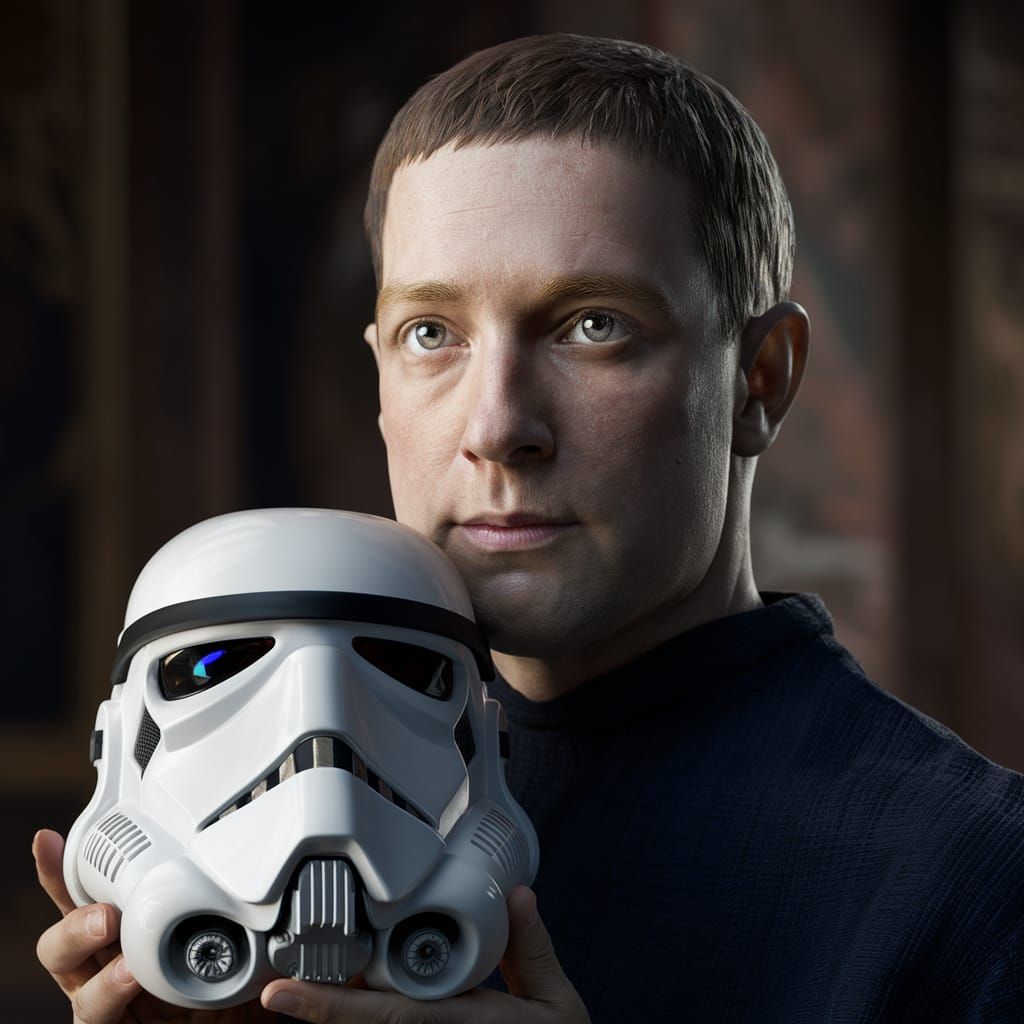 Zuckerberg Portrait with Stormtrooper Mask in Renaissance St...