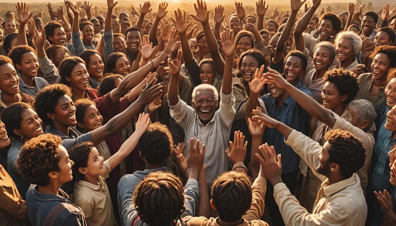 Sunset High-Five: A Celebration of Unity and Joy