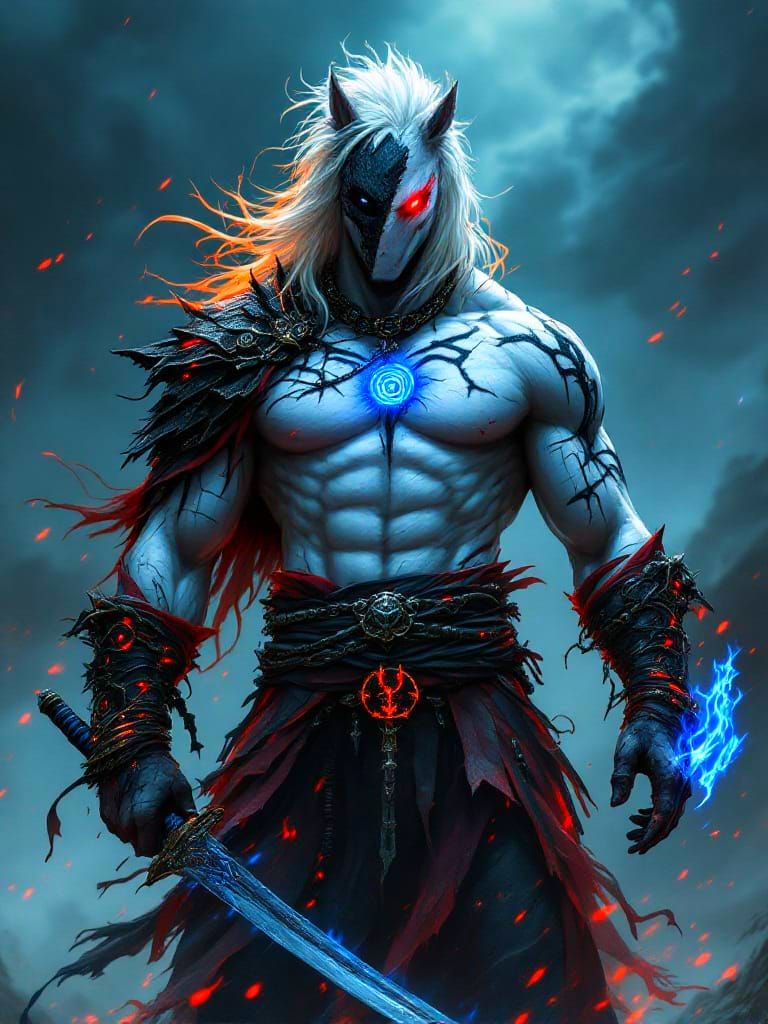 Powerful Supernatural Centaur Warrior in Dark Fantasy Style