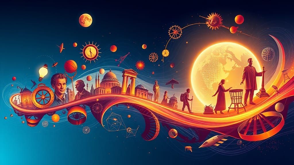 Vibrant Timeline of Human Knowledge and Innovation