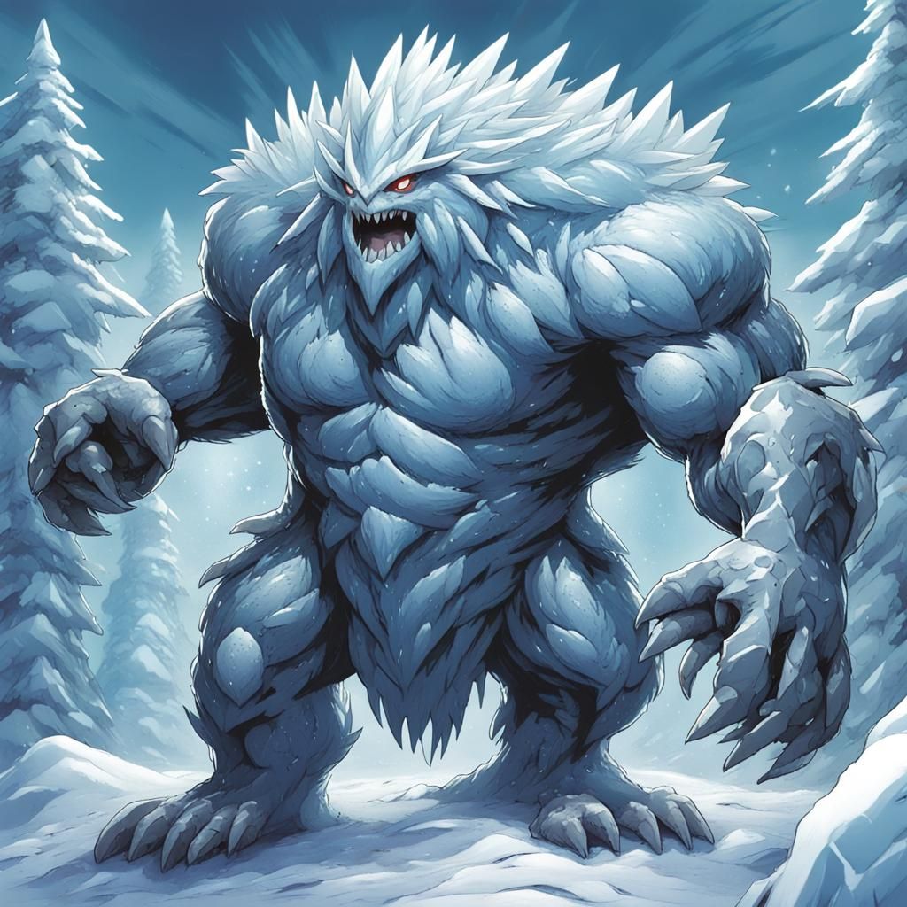 Ymir-Inspired Ice/Steel Pokemon in Comic Book Art
