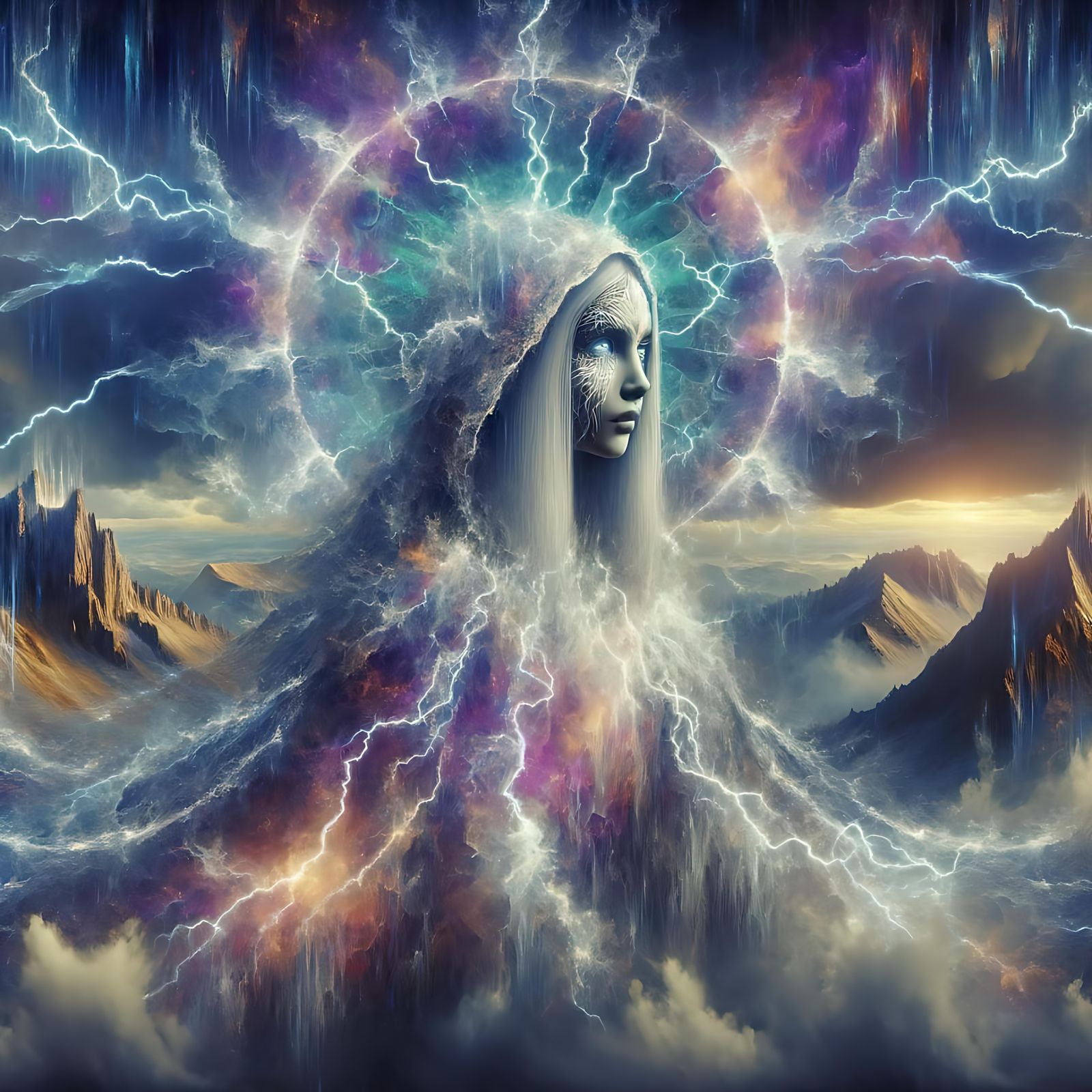 Enchanting Sorceress Conjures a Stormy Vista